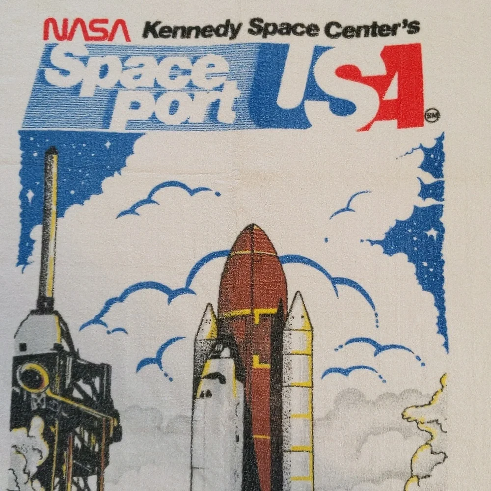 Vintage Early 80s NASA Kennedy Space Center Full Size Beach Towel